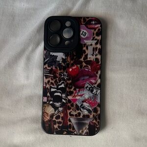 Leopard Print Phone Case with Artistic Design